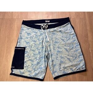 Huk Shorts Men's 38 Swim Trunks Fishing 4 Way Stretch‎ Side Zip Pocket